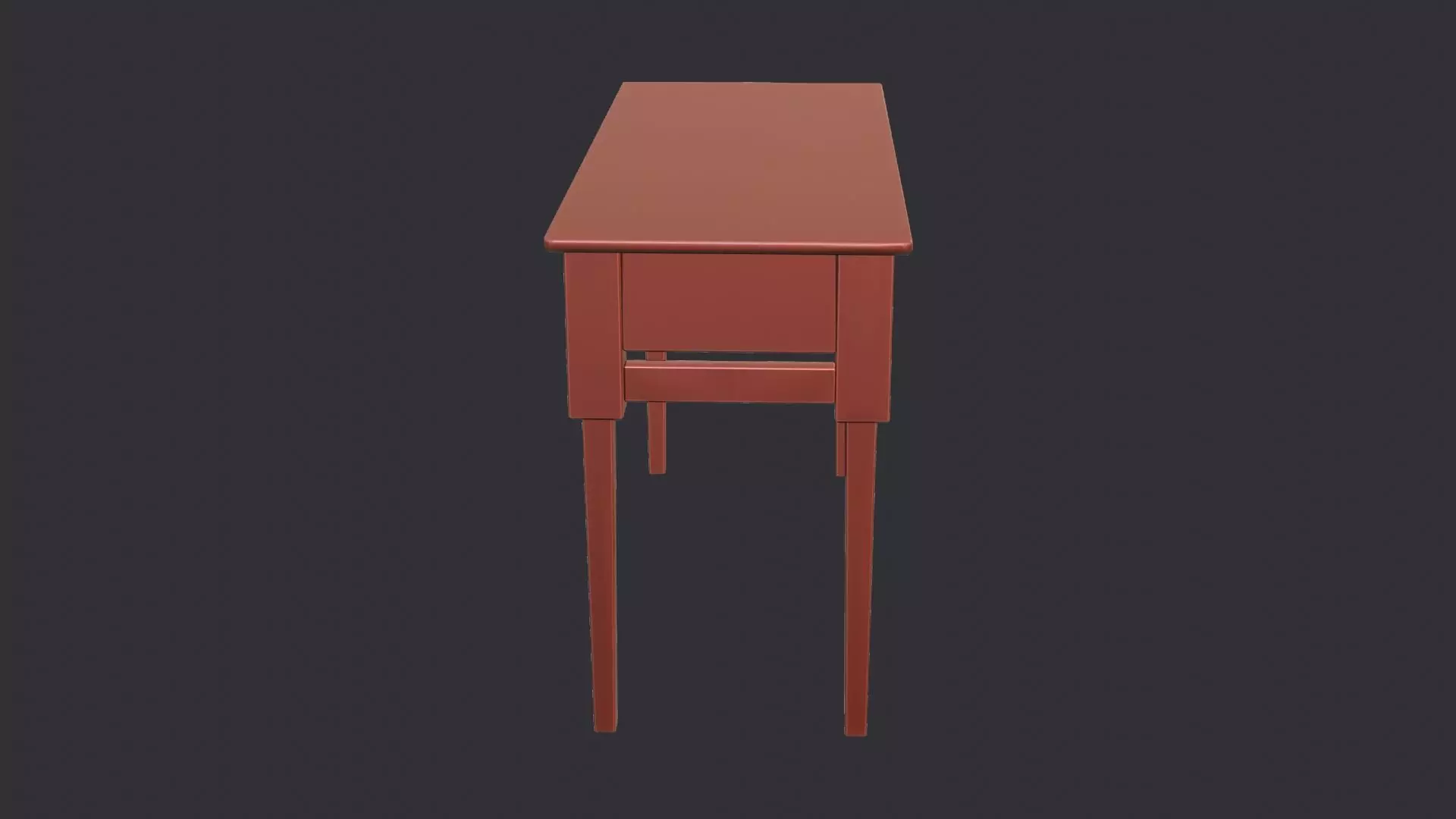 Wooden wall table with drawer Low-poly 3D model_6