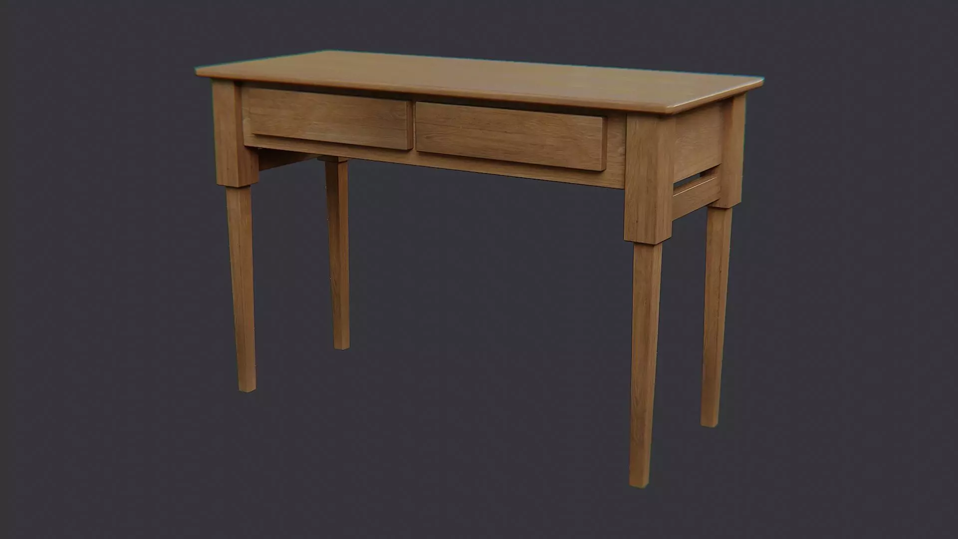 Wooden wall table with drawer Low-poly 3D model_1