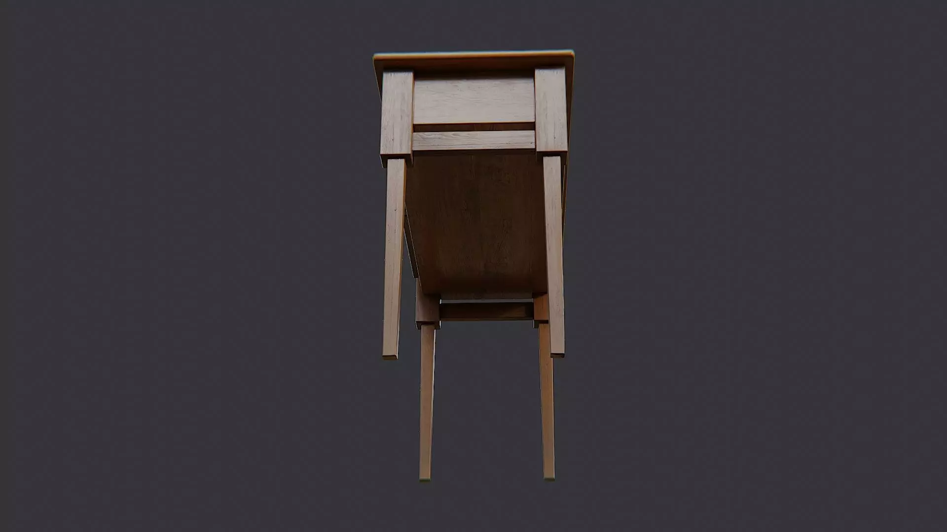 Wooden wall table with drawer Low-poly 3D model_5