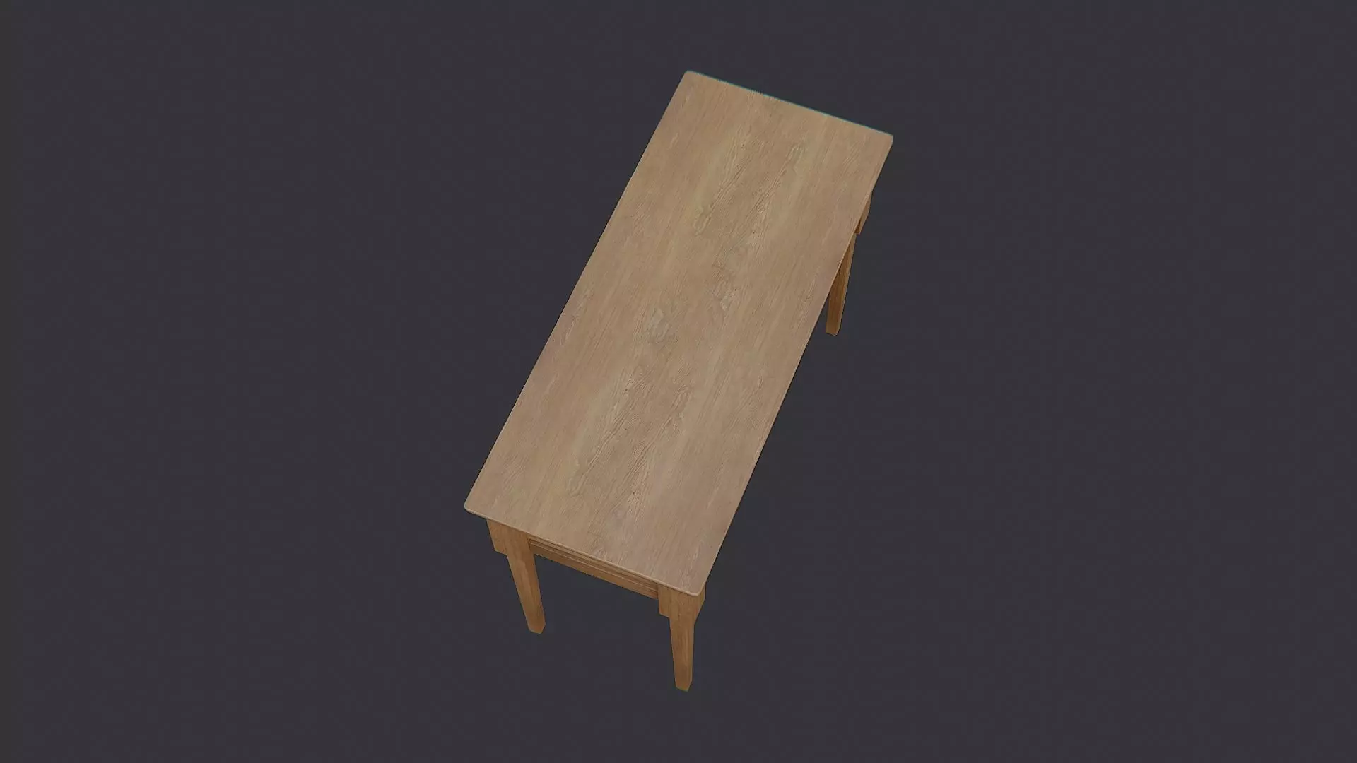 Wooden wall table with drawer Low-poly 3D model_4