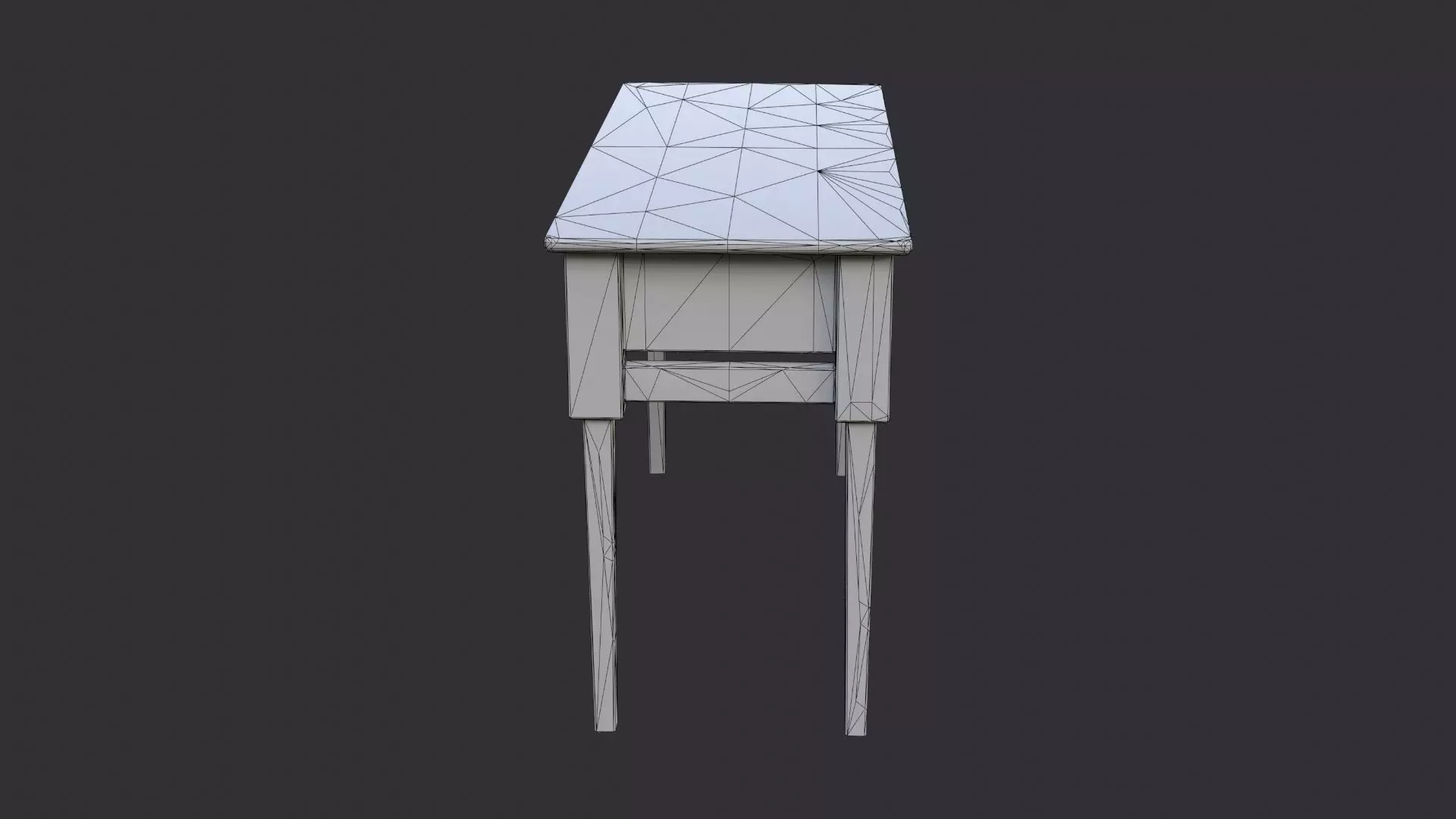 Wooden wall table with drawer Low-poly 3D model_7