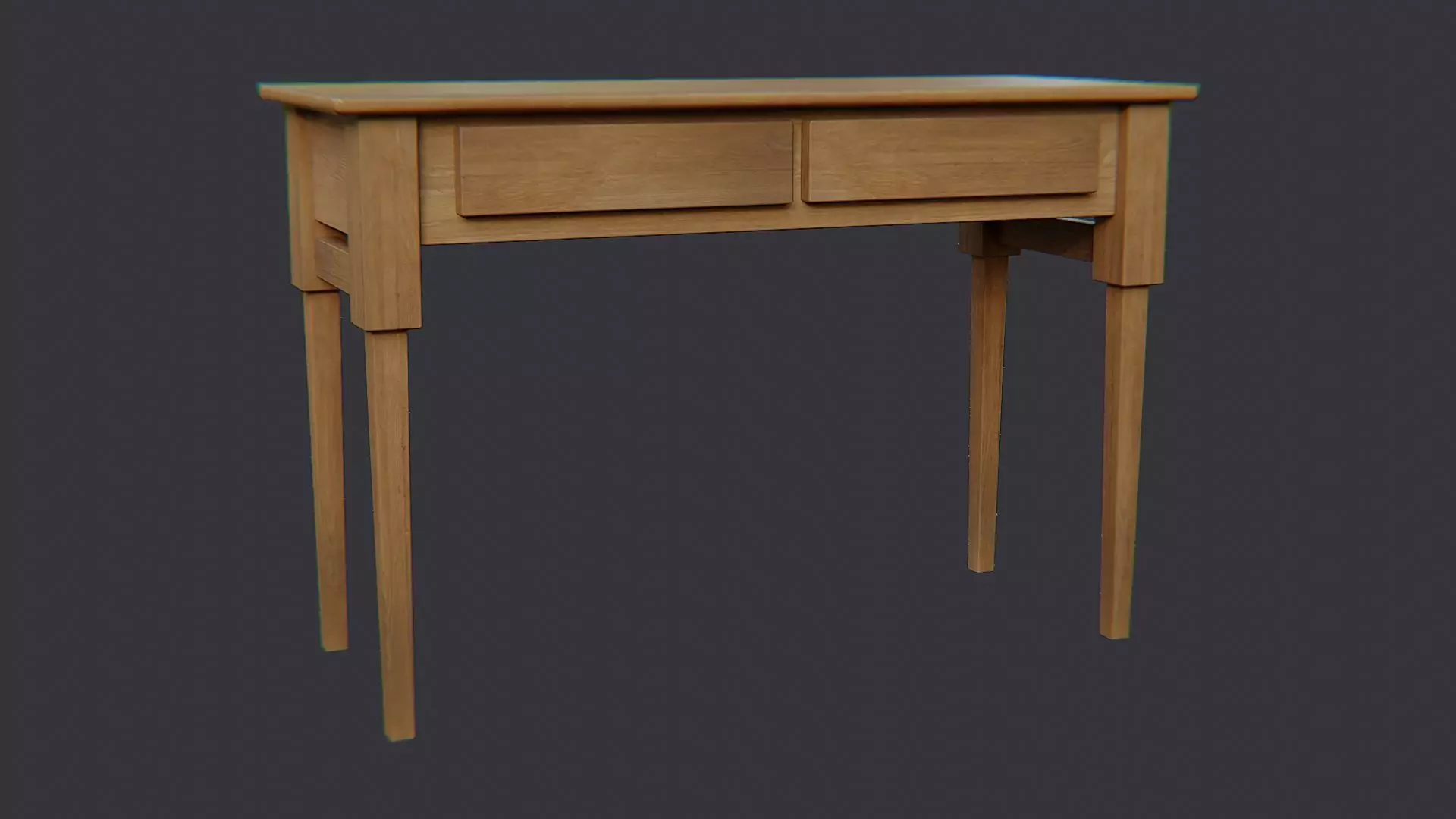Wooden wall table with drawer Low-poly 3D model_2