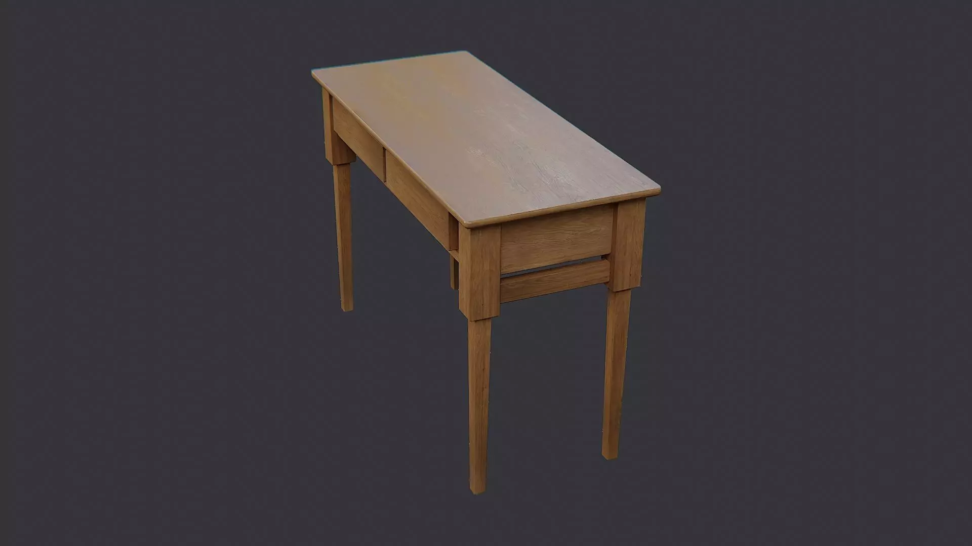 Wooden wall table with drawer Low-poly 3D model_3