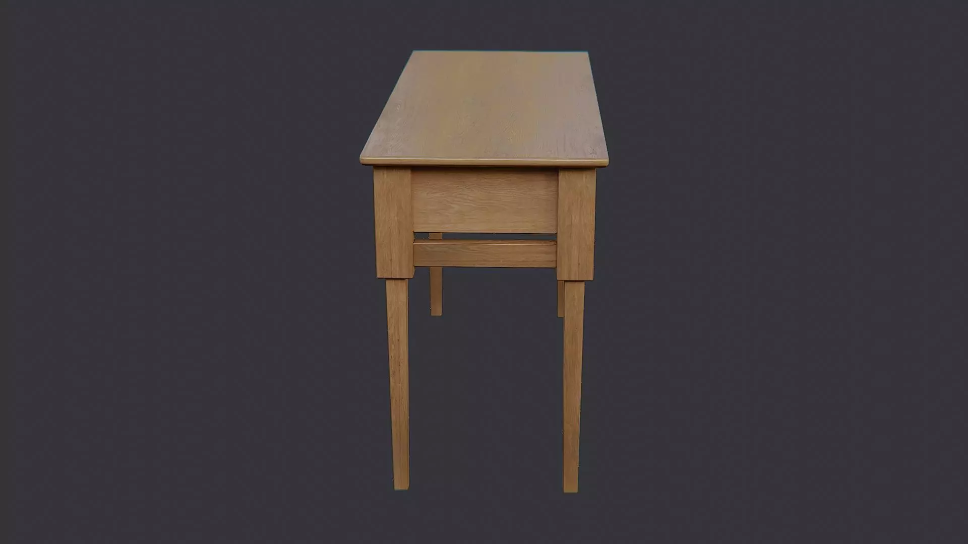 Wooden wall table with drawer Low-poly 3D model_0