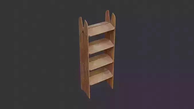 Rustic wood step ladder shelf