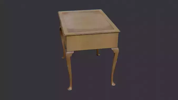 Rustic Wood Side Table with Brass Drawers