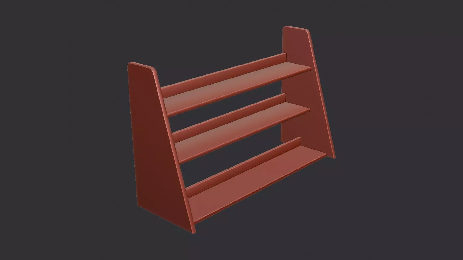 Wooden Crown Molding Shelf Display Low-poly 3D model_6