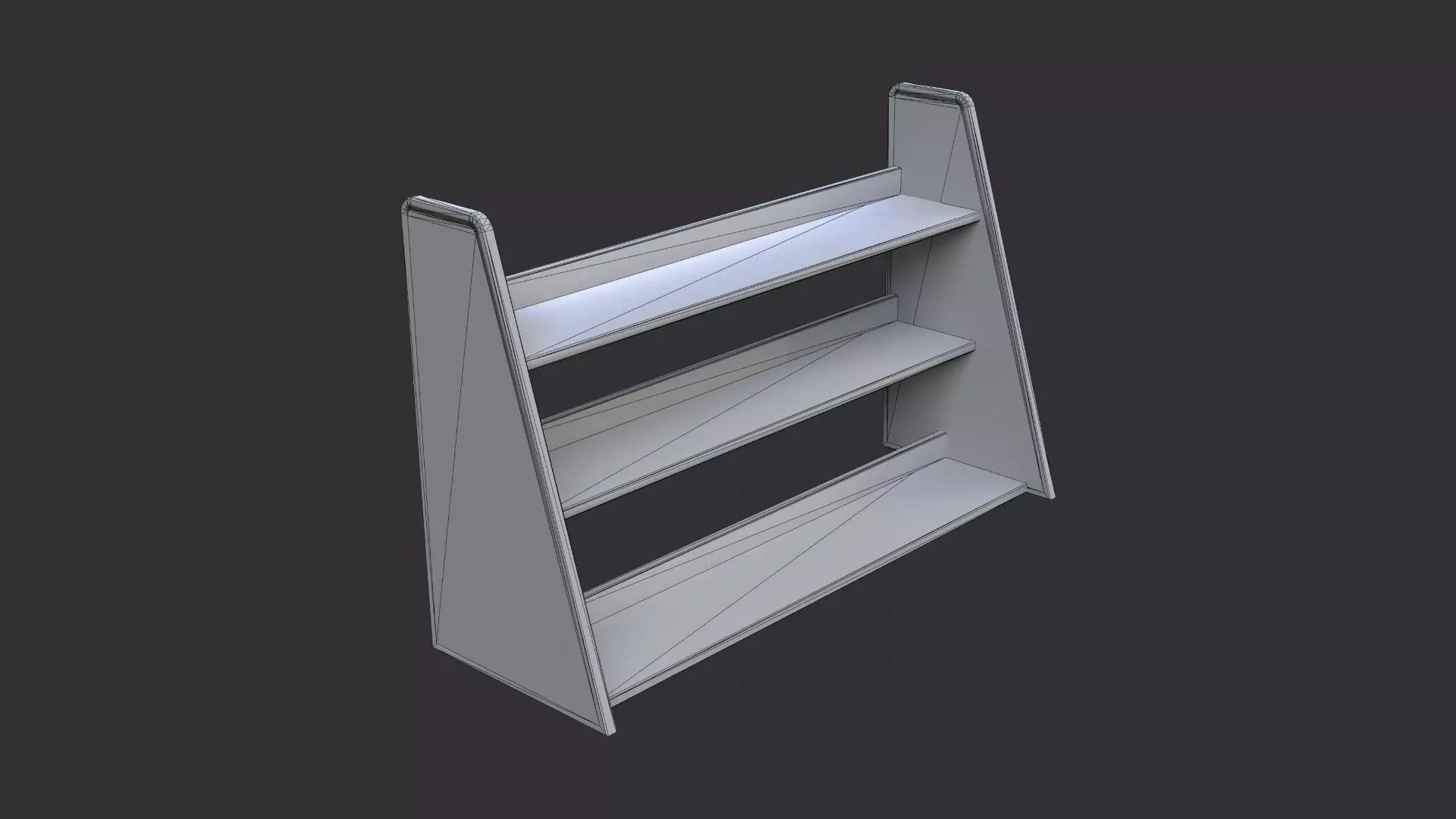 Wooden Crown Molding Shelf Display Low-poly 3D model_7
