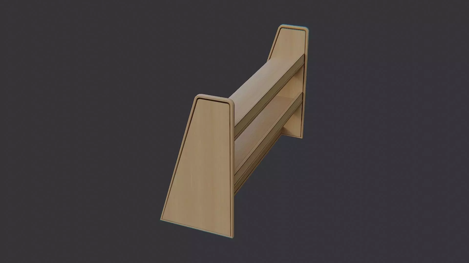 Wooden Crown Molding Shelf Display Low-poly 3D model_3