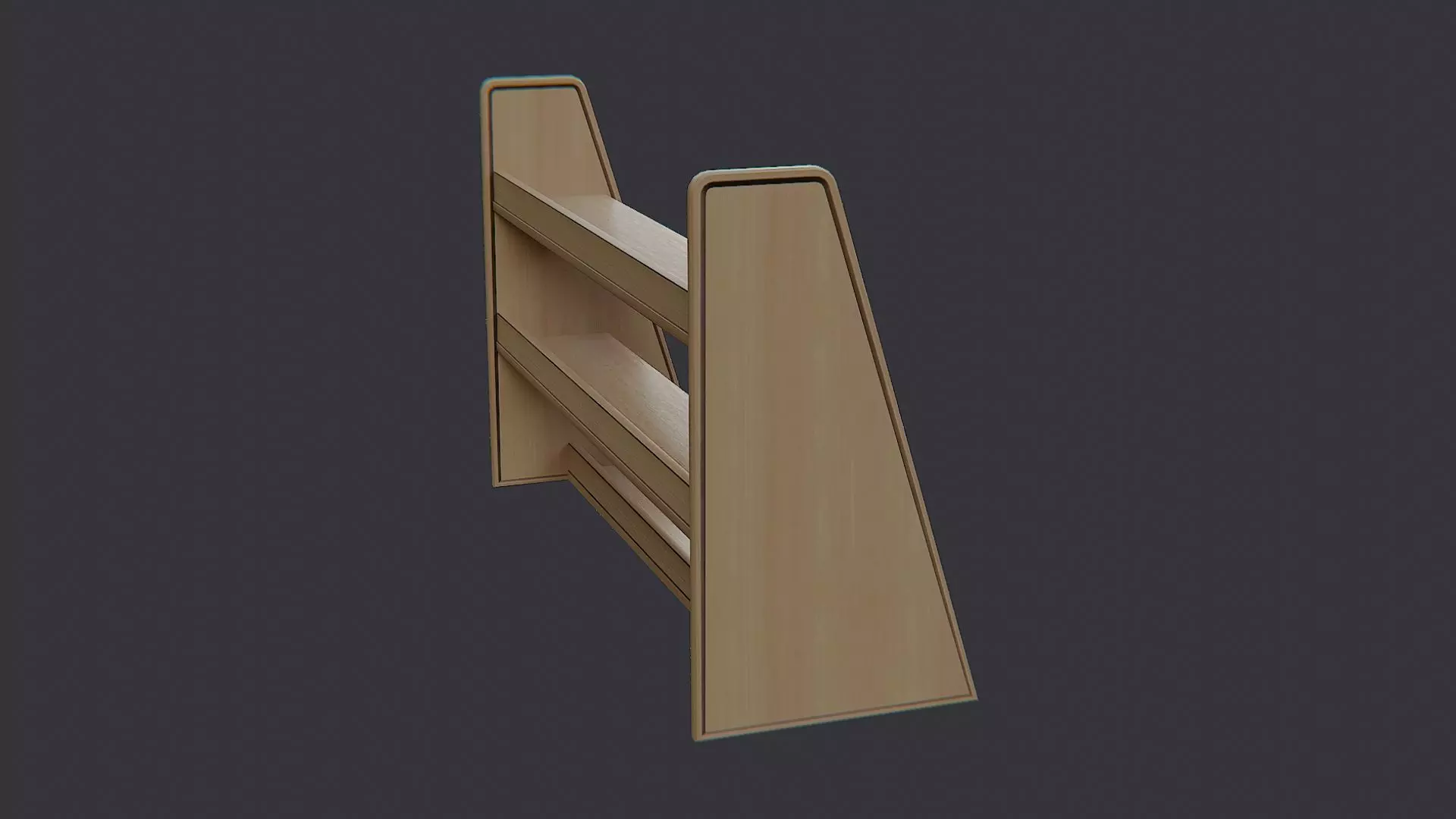 Wooden Crown Molding Shelf Display Low-poly 3D model_1
