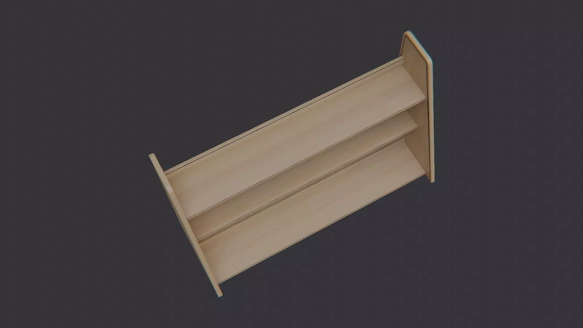 Wooden Crown Molding Shelf Display Low-poly 3D model_4