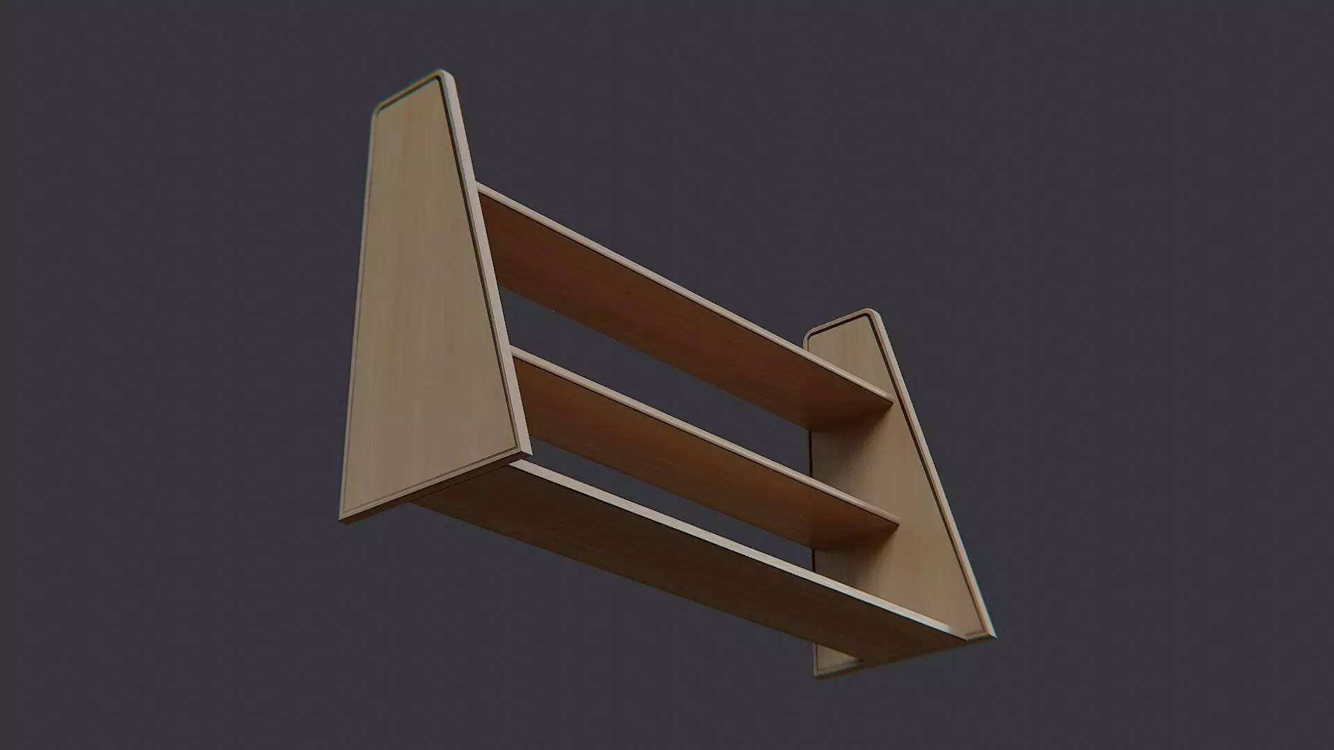 Wooden Crown Molding Shelf Display Low-poly 3D model_5
