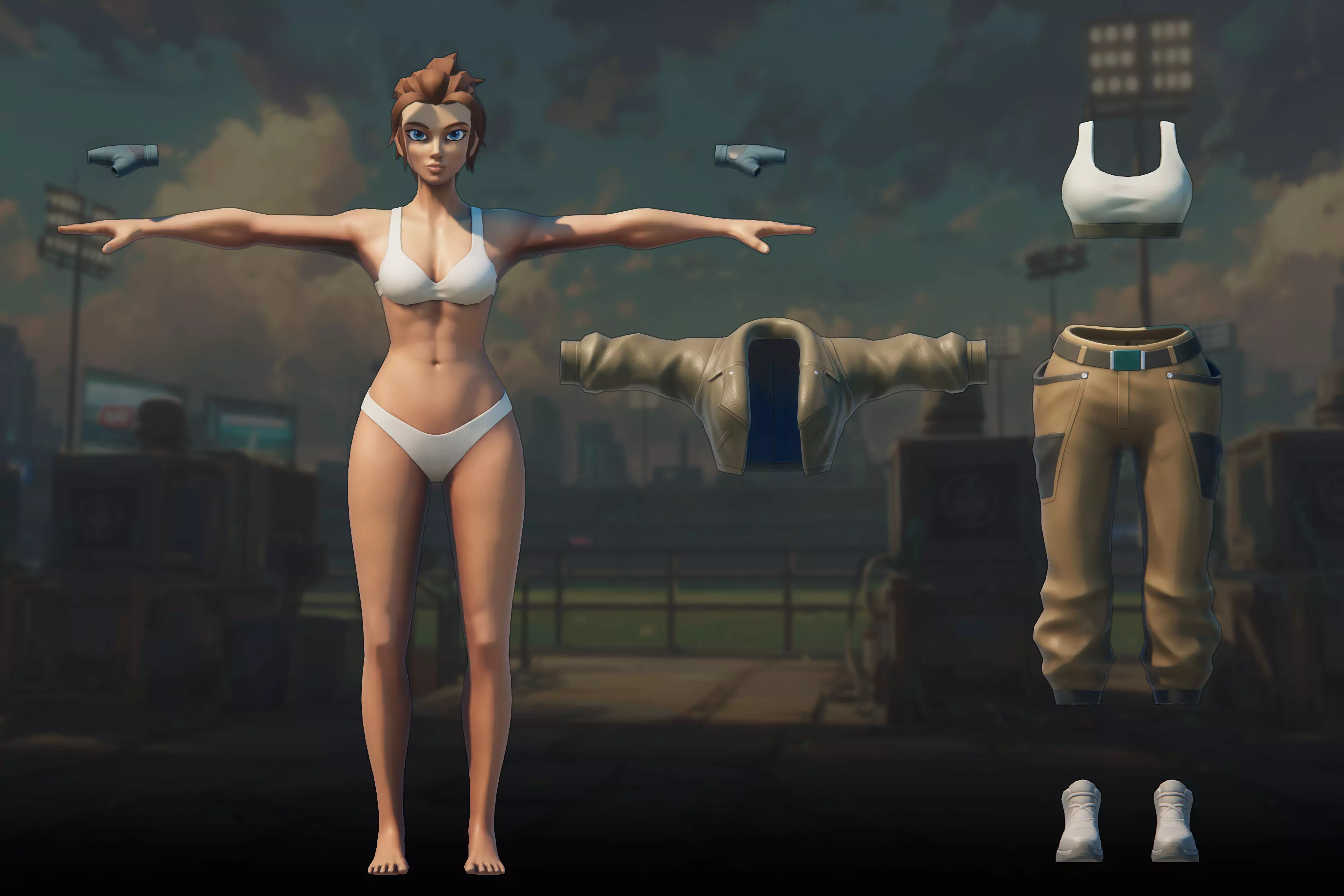 Stylized Casual Adventure Characters Low-poly 3D model_4