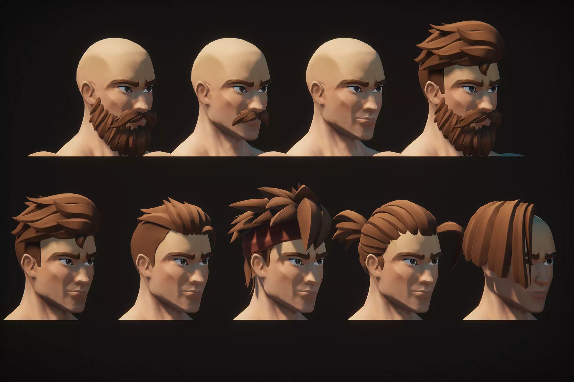 Stylized Casual Adventure Characters Low-poly 3D model_6