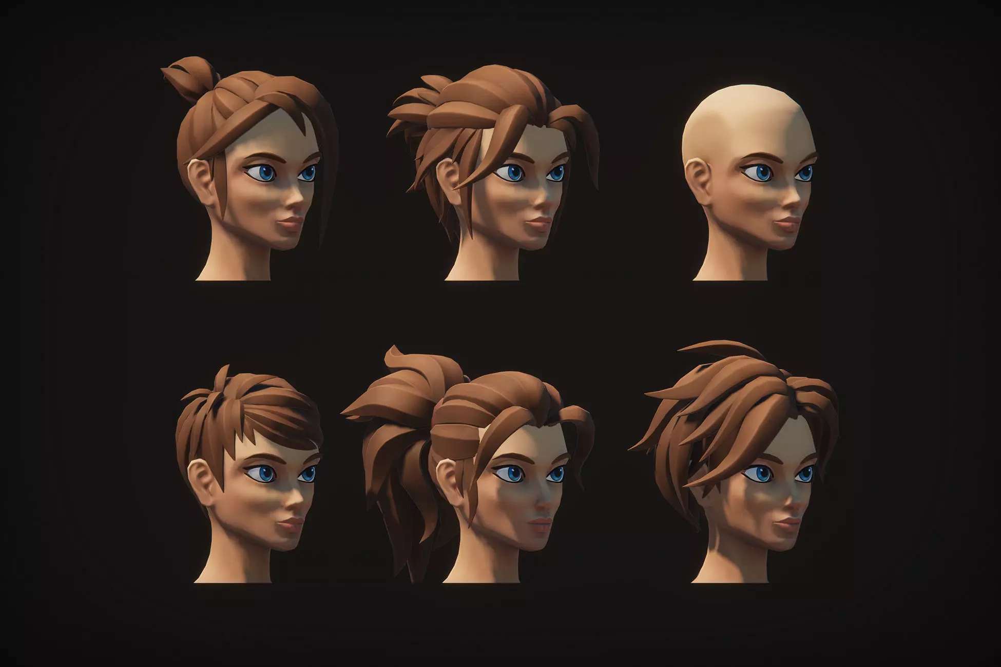 Stylized Casual Adventure Characters Low-poly 3D model_8