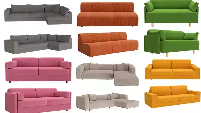 Modular sofa collection of 6 items