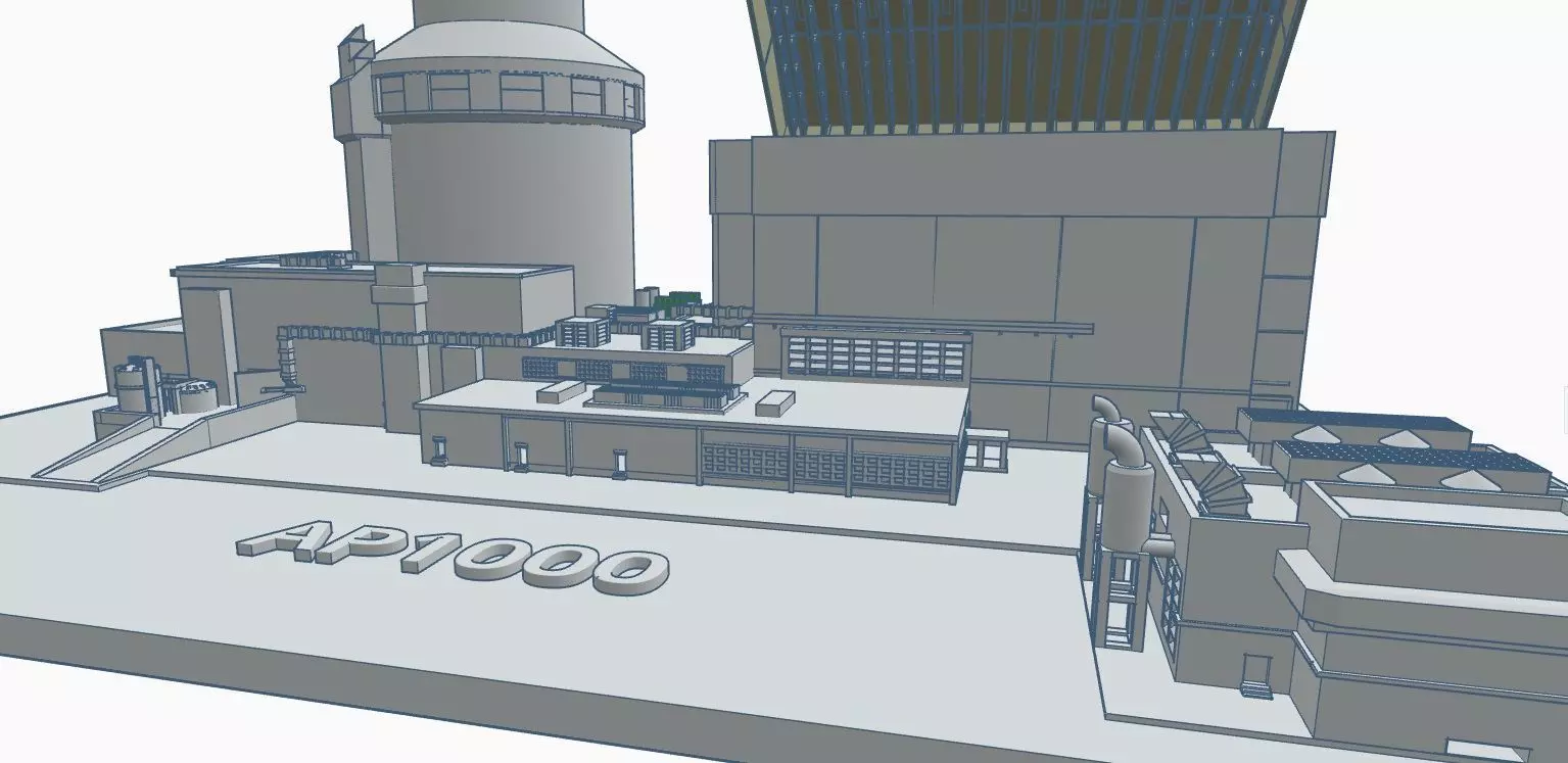 AP1000 Nuclear power plant 3D print model_5