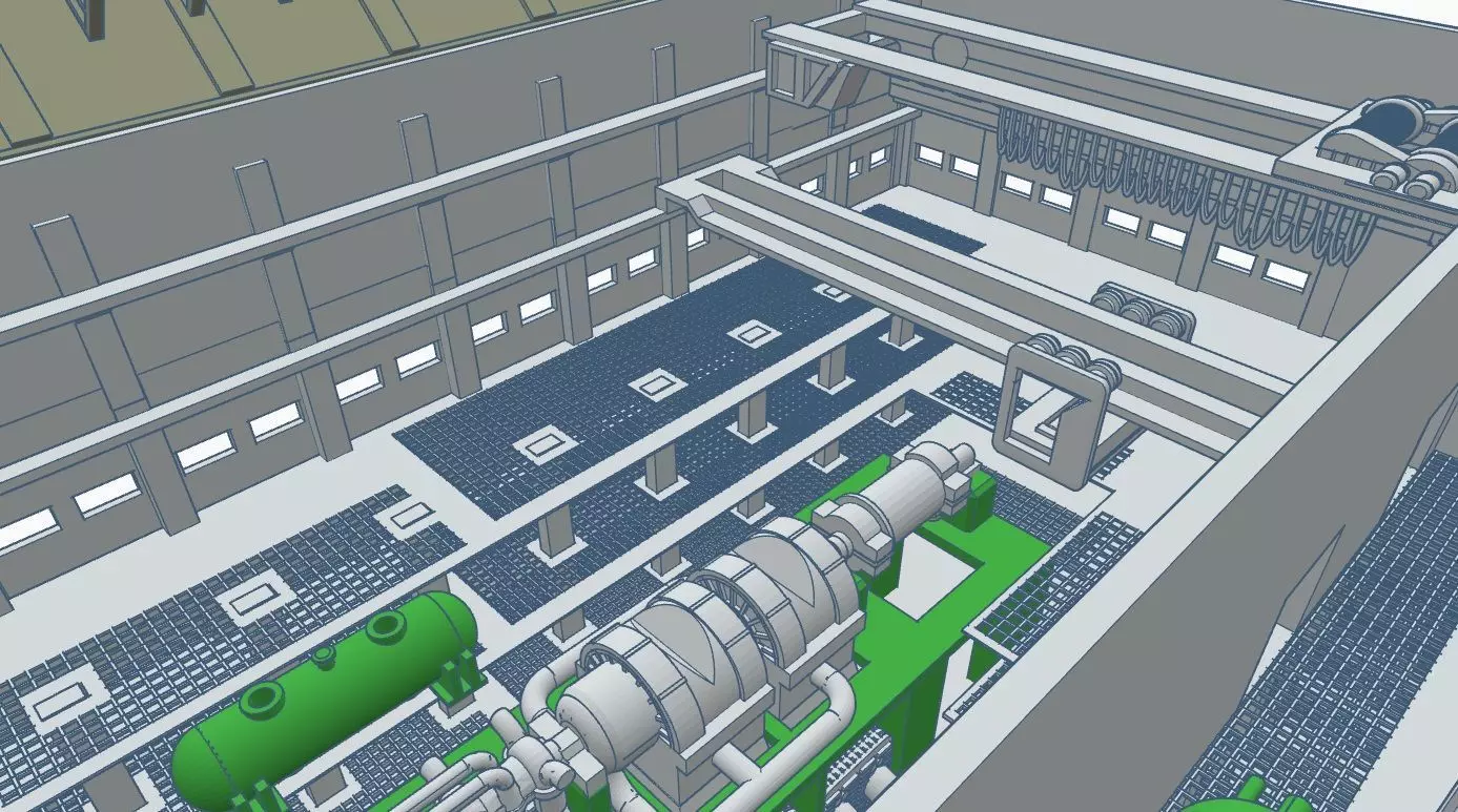 AP1000 Nuclear power plant 3D print model_4