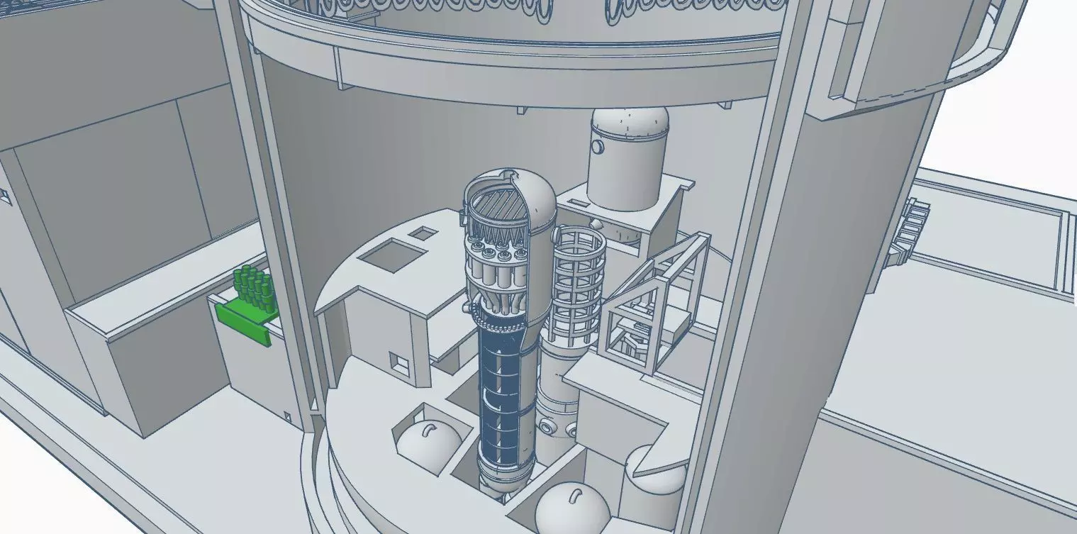 AP1000 Nuclear power plant 3D print model_2