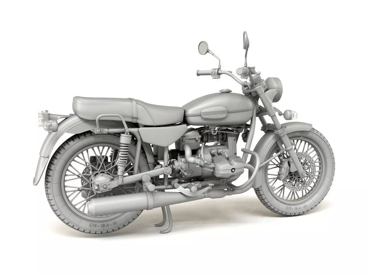 Ural Solo motorcycle in 12 scale 3D print model_1