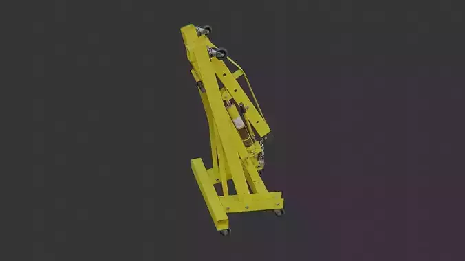 Folded engine hoist on wheels