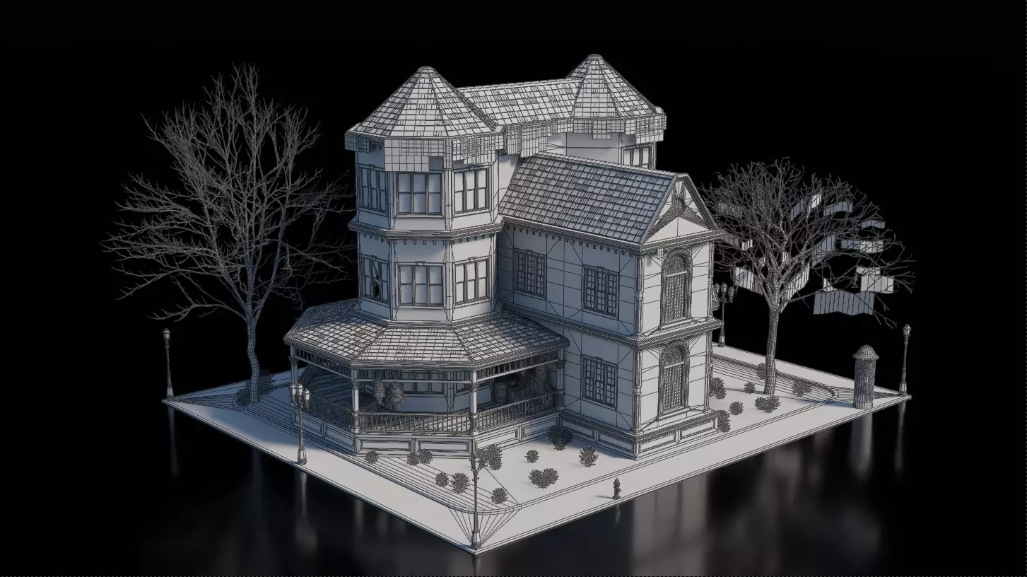 Dark Fantasy Building - Old Library 3D model_6