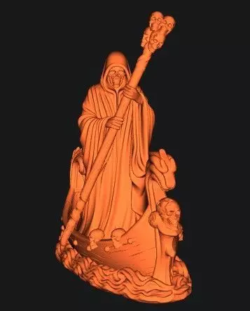 Death Arrived Gothic Boat Statue 3D print model_10