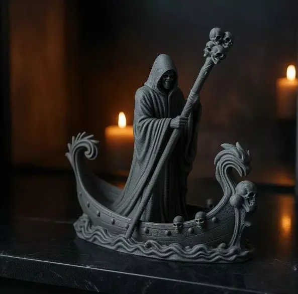 Death Arrived Gothic Boat Statue 3D print model_0