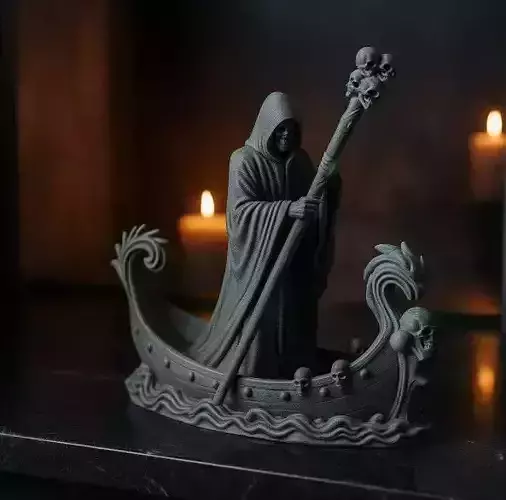 Death Arrived  Gothic Boat Statue