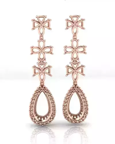 triangle and pear halo jewelry earring 