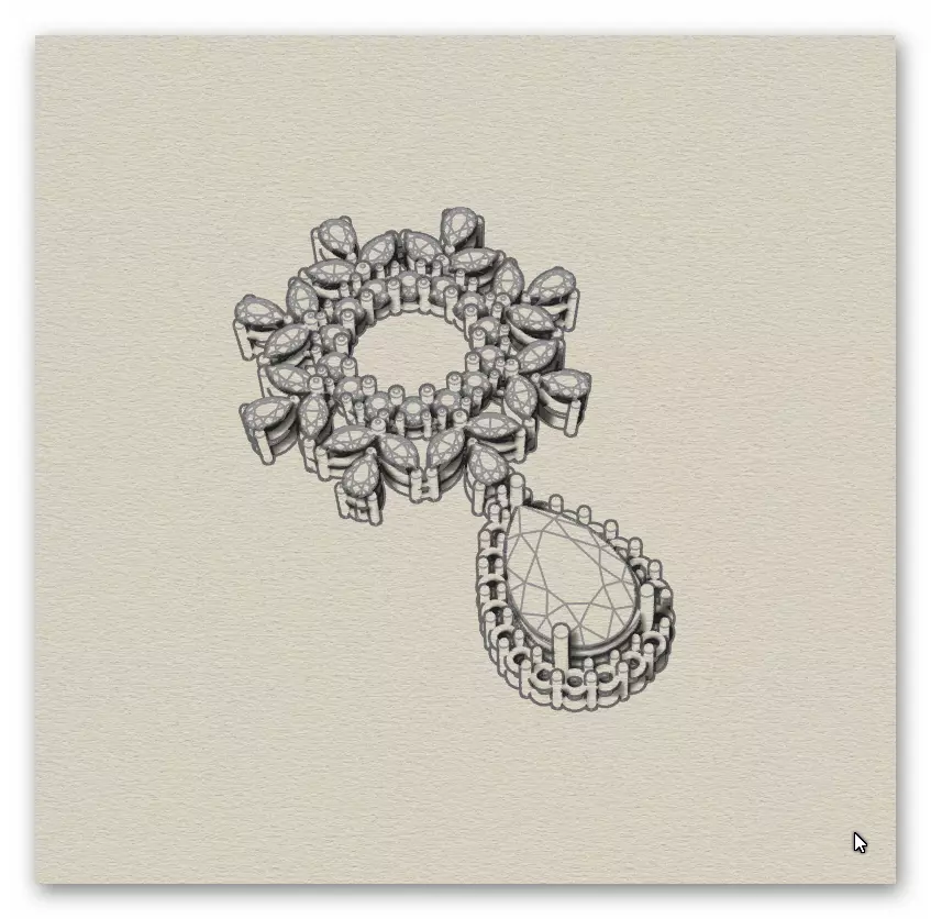 pear and marquise jewelry pendant  3D print model_8