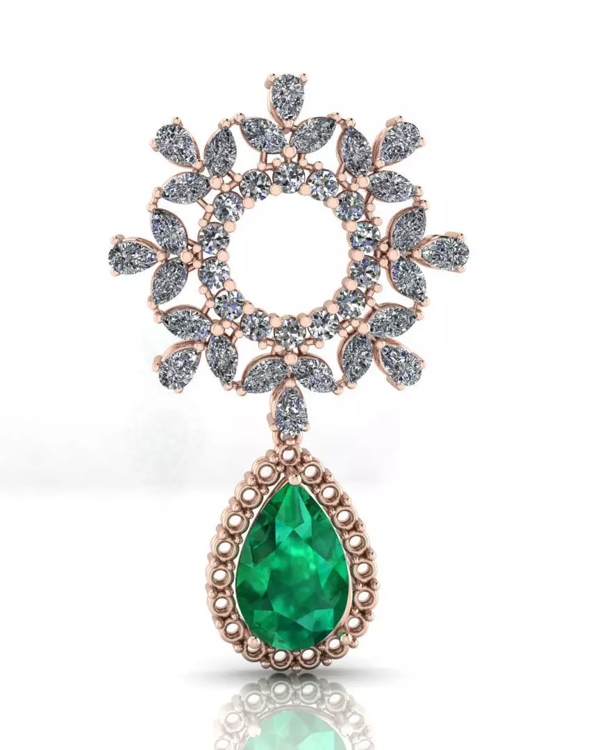 pear and marquise jewelry pendant  3D print model_0