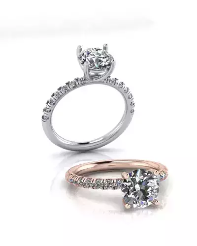 round solitaire micro setting jewelry ring 