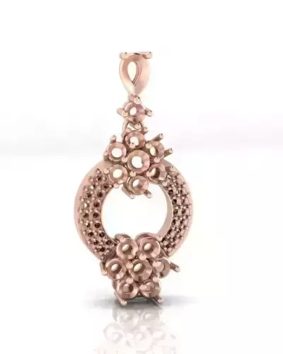 flower setting pave setting jewelry pendant