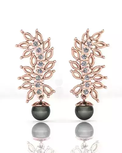 pear and pearl jewelry earring