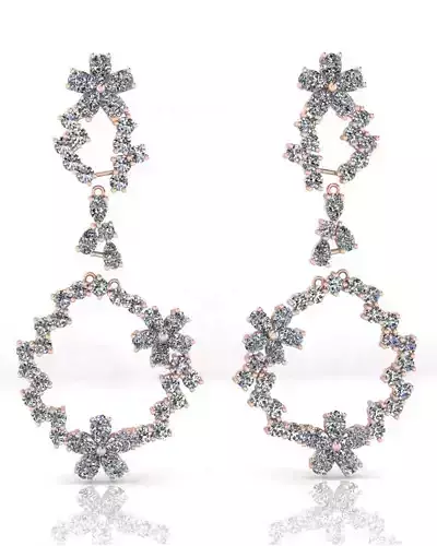 pear and round jewelry earring