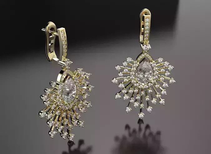 Earrings with many stones