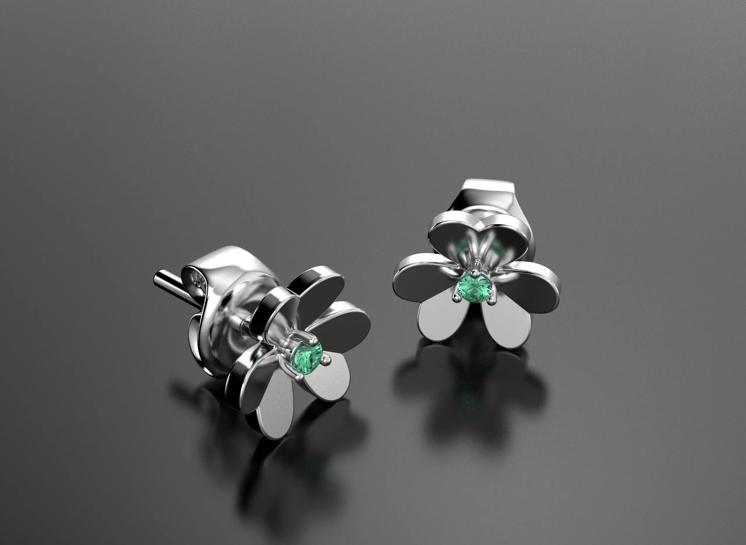 Van Cleef earrings 3D print model_2