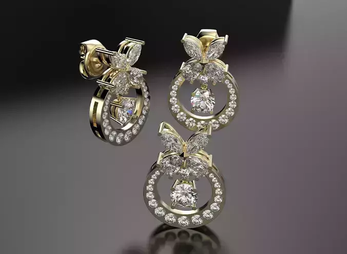 Pendant and earrings set with stones