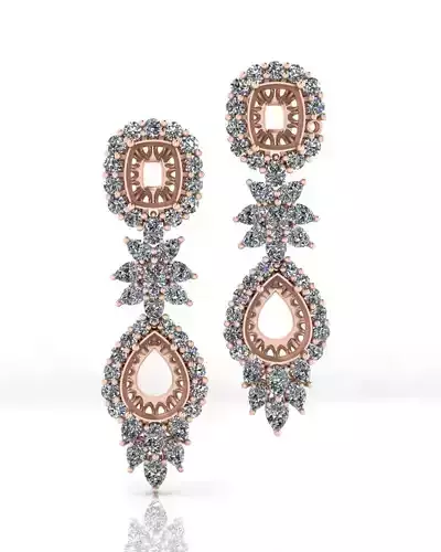 cushion and pear jewelry earring 