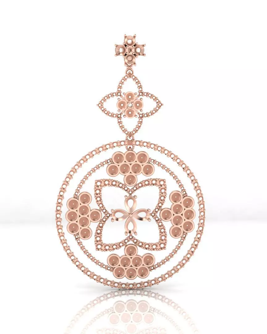 pear and round jewelry pendant 3D print model_0