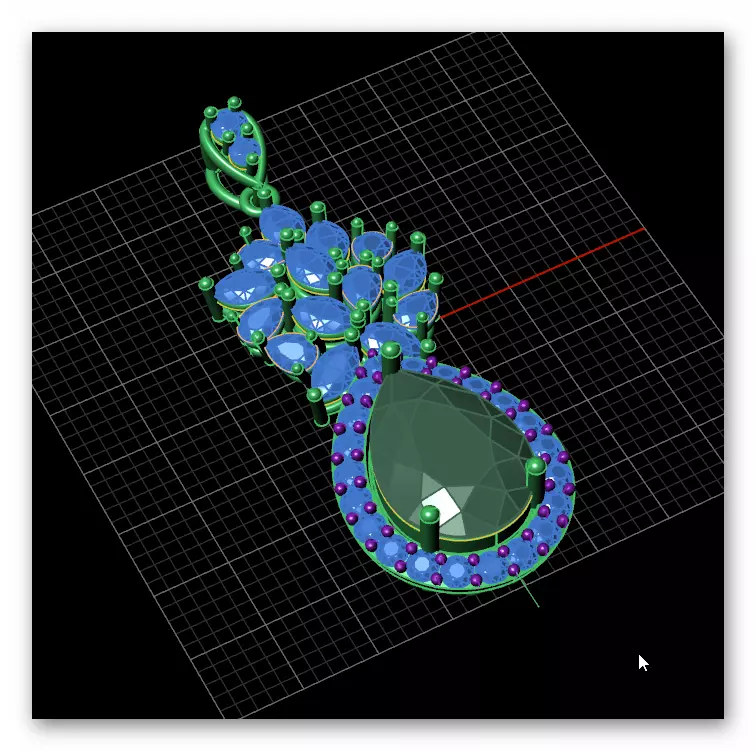 pear halo and marquise jewelry pendant 3D print model_1