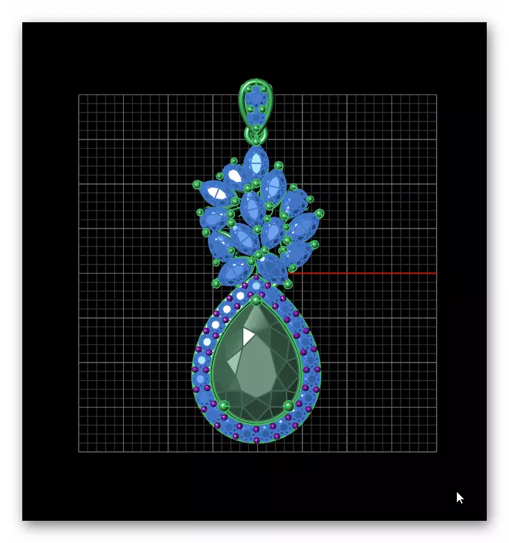 pear halo and marquise jewelry pendant 3D print model_4