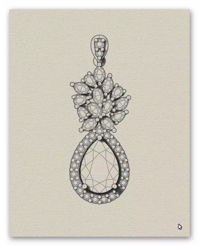 pear halo and marquise jewelry pendant 3D print model_5