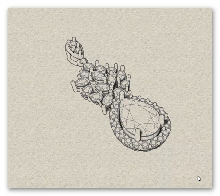 pear halo and marquise jewelry pendant 3D print model_8