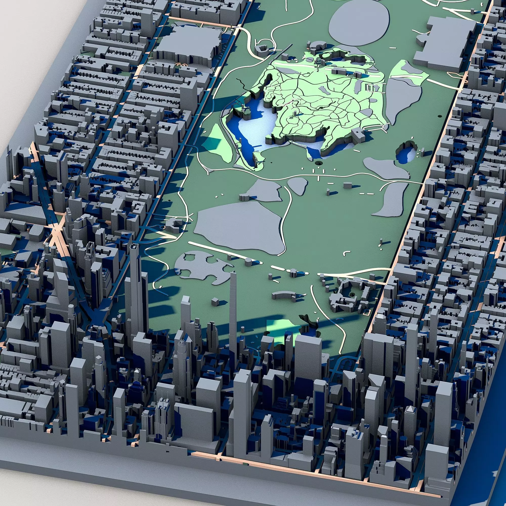 Central Park New York Manhattan Urban Landscape NYC Park 3D model_1