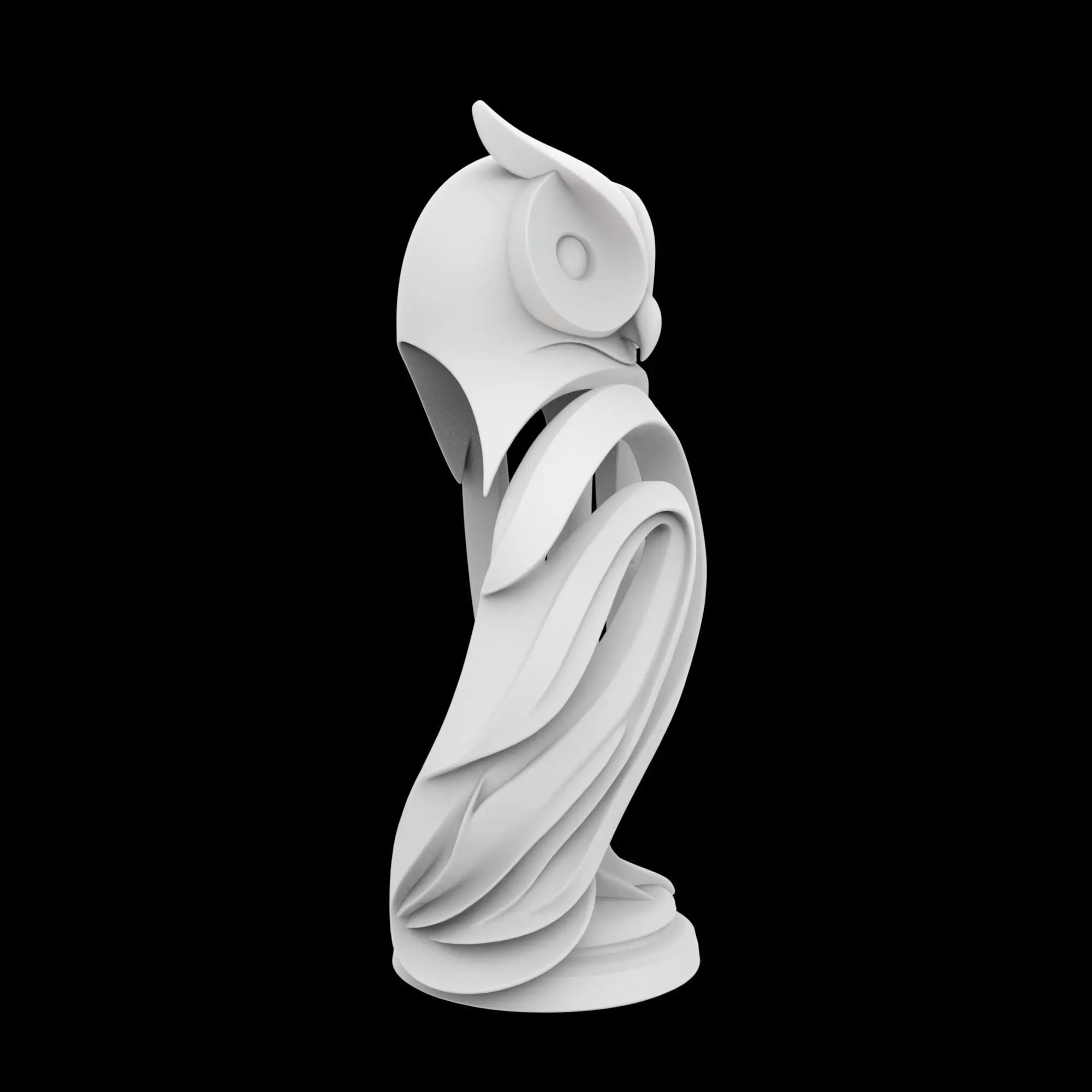 Elegant Owl Sculpture 3D Print Model 3D print model_5