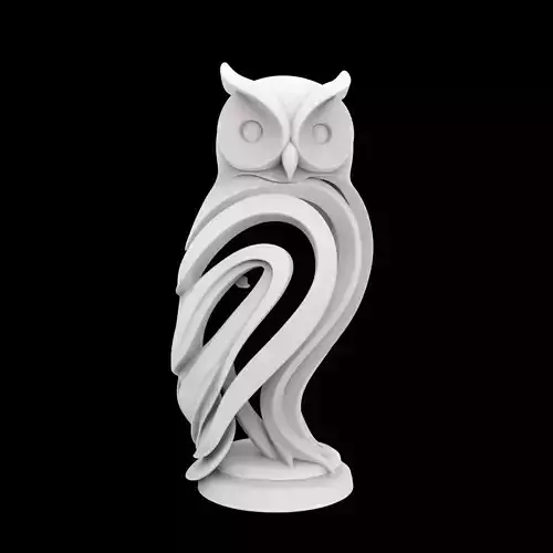 Elegant Owl Sculpture 3D Print Model 3D print model