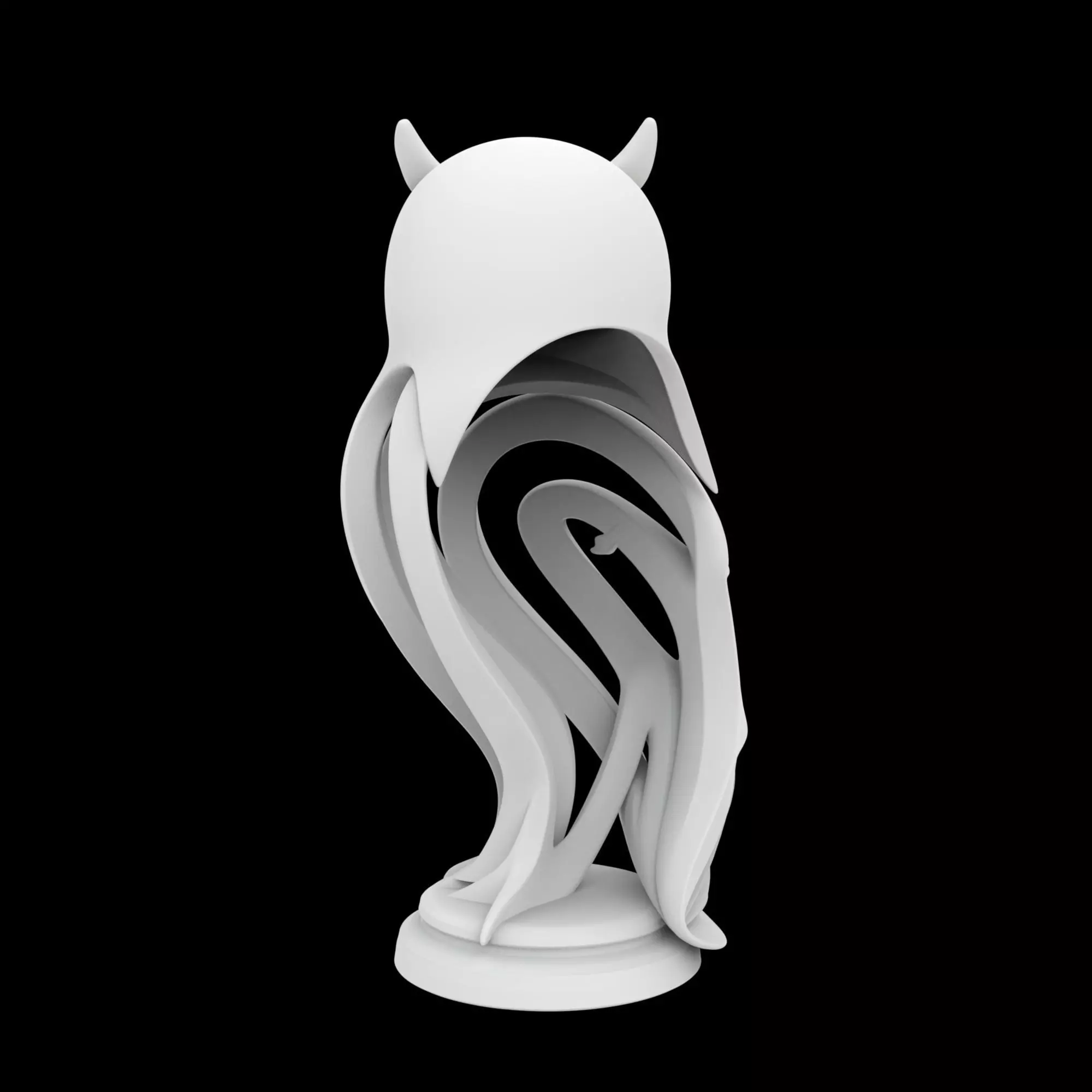 Elegant Owl Sculpture 3D Print Model 3D print model_3