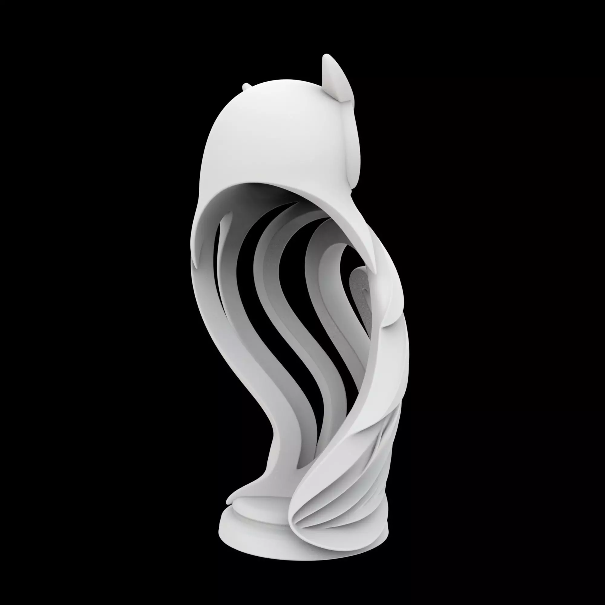 Elegant Owl Sculpture 3D Print Model 3D print model_4